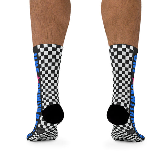 UNF★CKWITHABLE-ISH Retro-Rebel Electric Blue/Hot Pink Socks