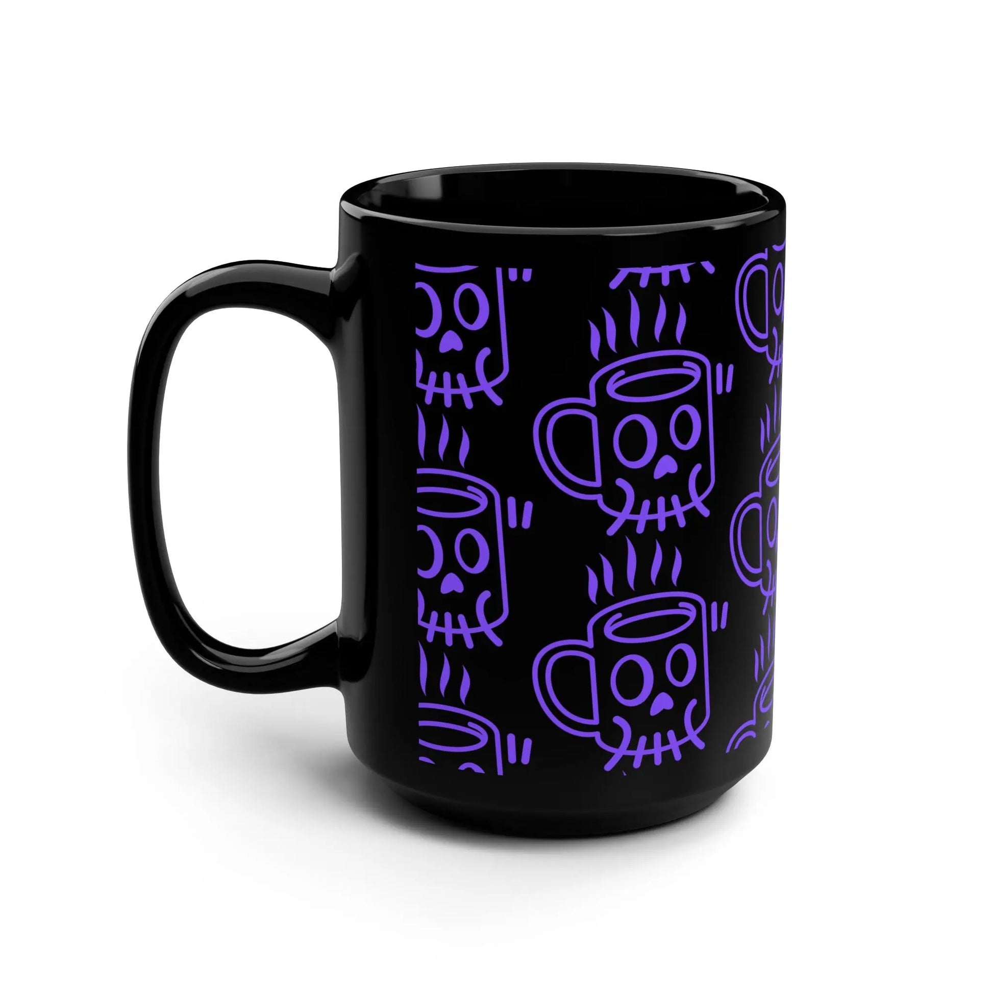 The Bean Grind™ Black Mug, The Bean's Lil Guy Printify