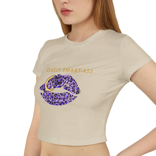 Classy Smart-Ass Women's Cropped Baby Tee Organic Cotton