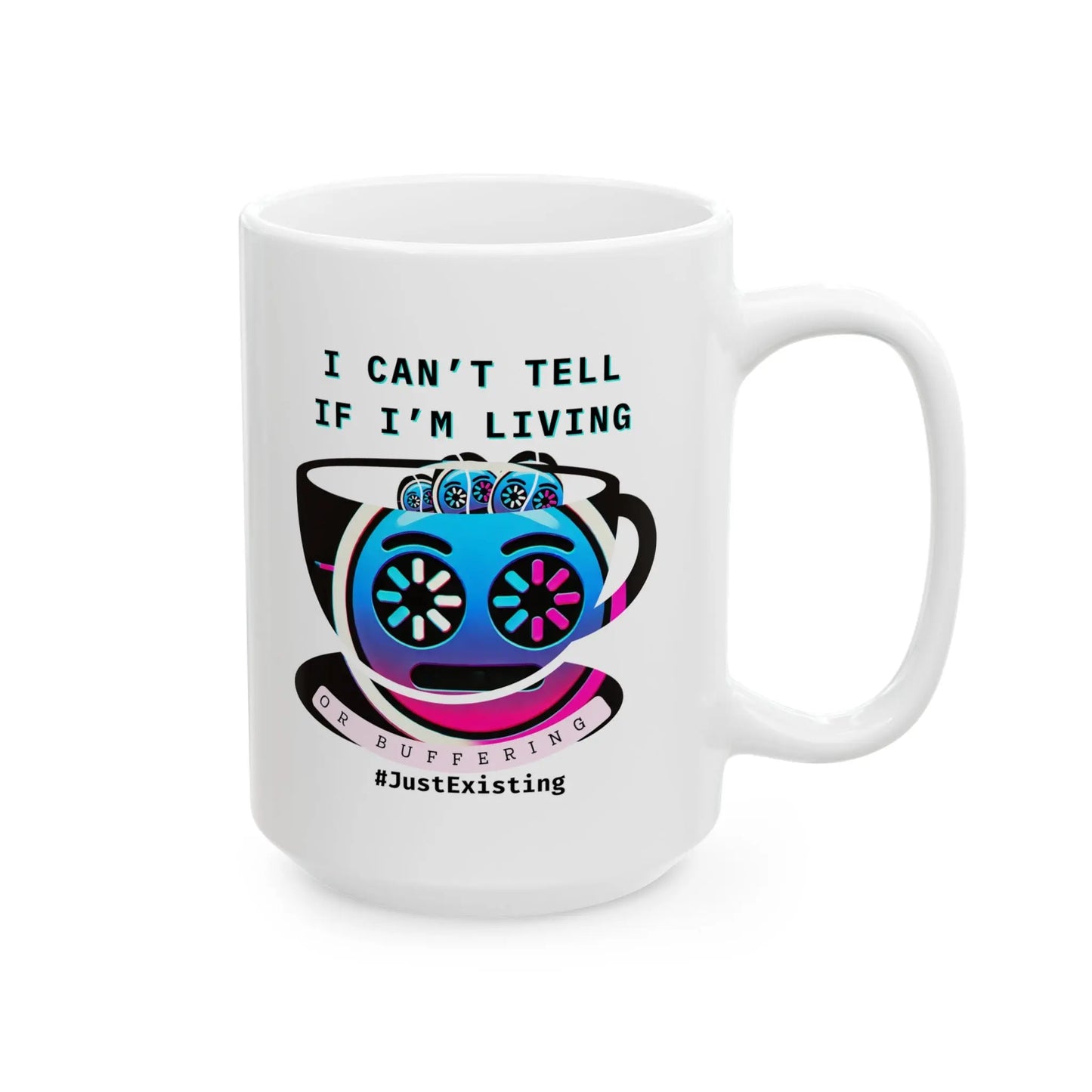 Funny Ceramic Mug, Life's Buffering Printify