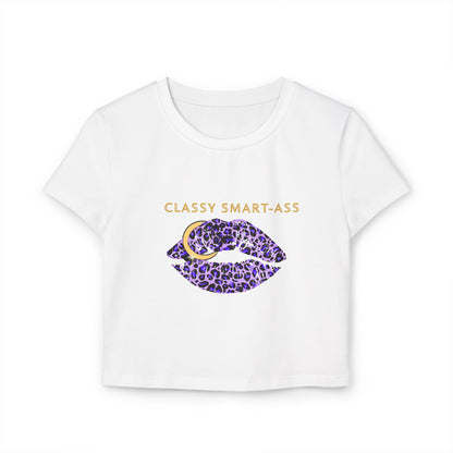 Classy Smart-Ass Women's Cropped Baby Tee Organic Cotton