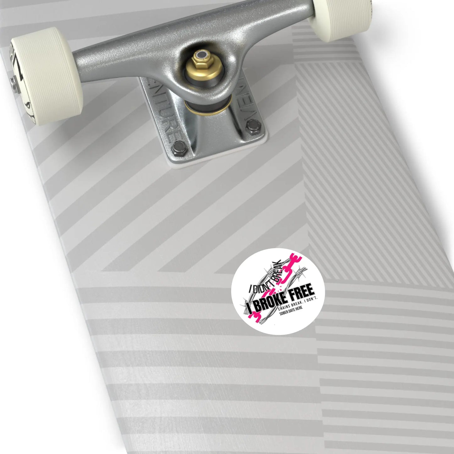 “I Broke Free” Sober Sticker – Hot Pink Recovery Chain Decal Printify