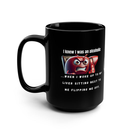 Funny Black Mug, Alcoholic AA