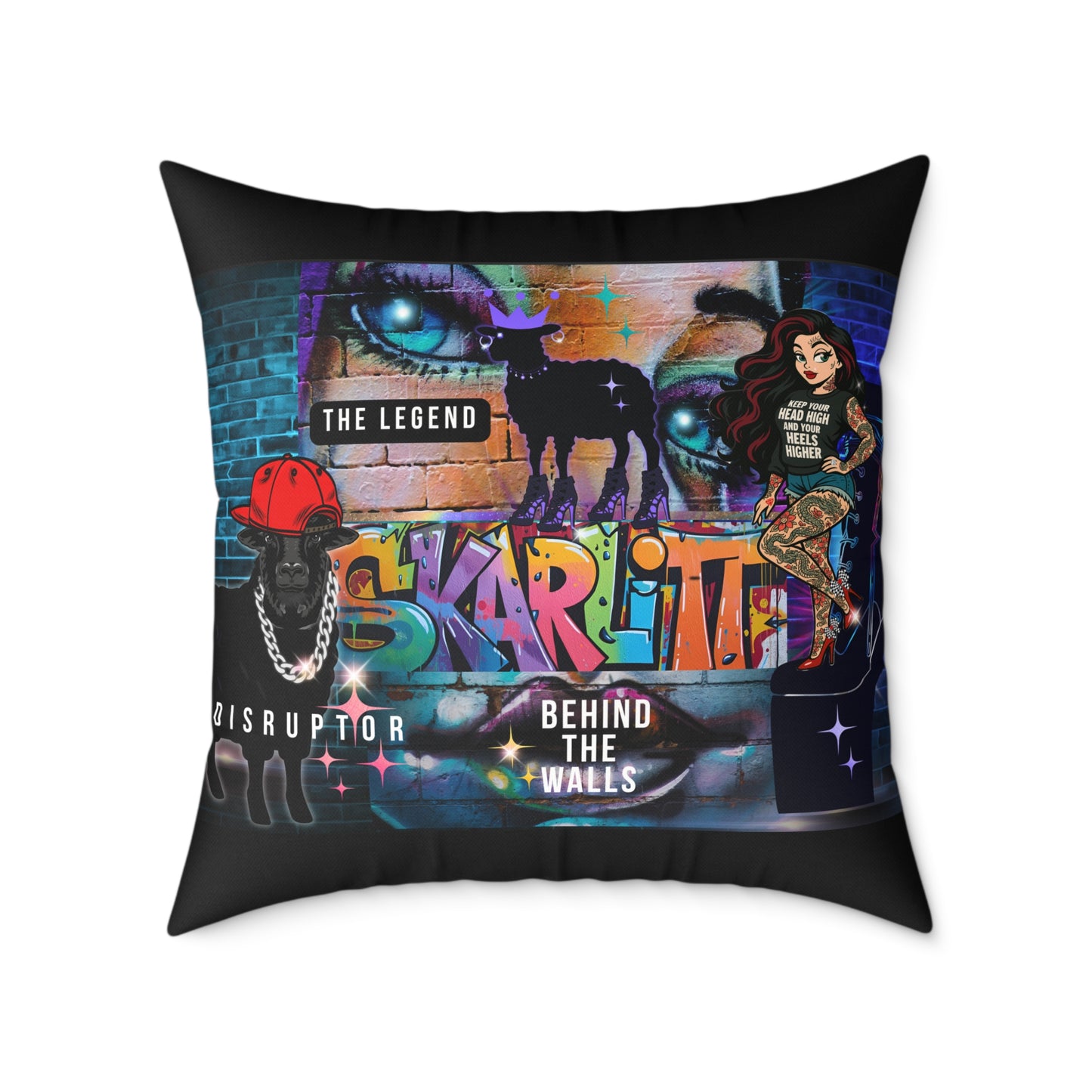 Behind the Walls Throw Pillow, Streetwear Design