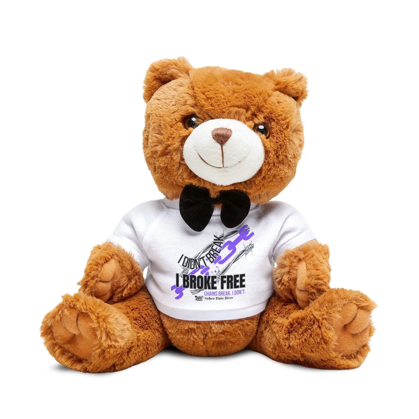 Recovery Teddy – “I Broke Free” Purple Chain, Limited Edition - Collectible Printify