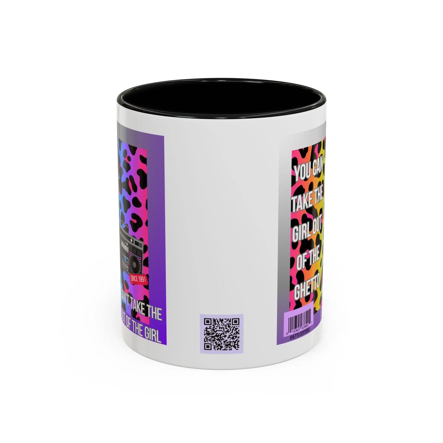 Funny Accent Mug, 8 Colors - You Can Take the Girl Out of the Ghetto Mug Printify