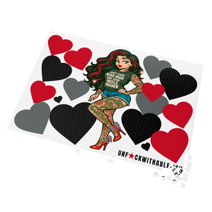 Adult Jigsaw Puzzle, Tattooed Skarlitt, Heart Design