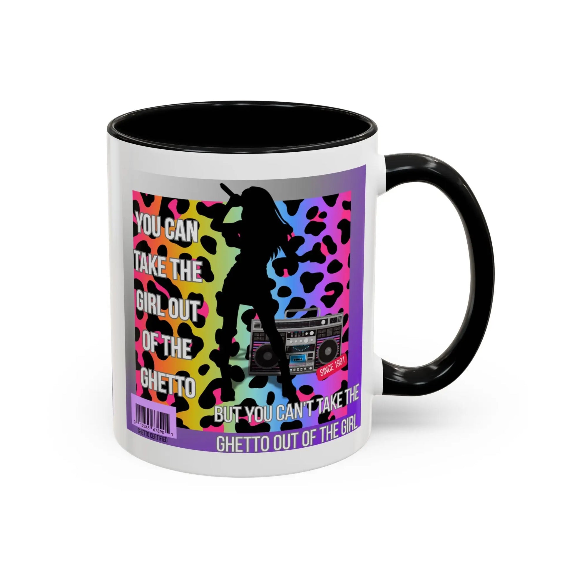 Funny Accent Mug, 8 Colors - You Can Take the Girl Out of the Ghetto Mug Printify