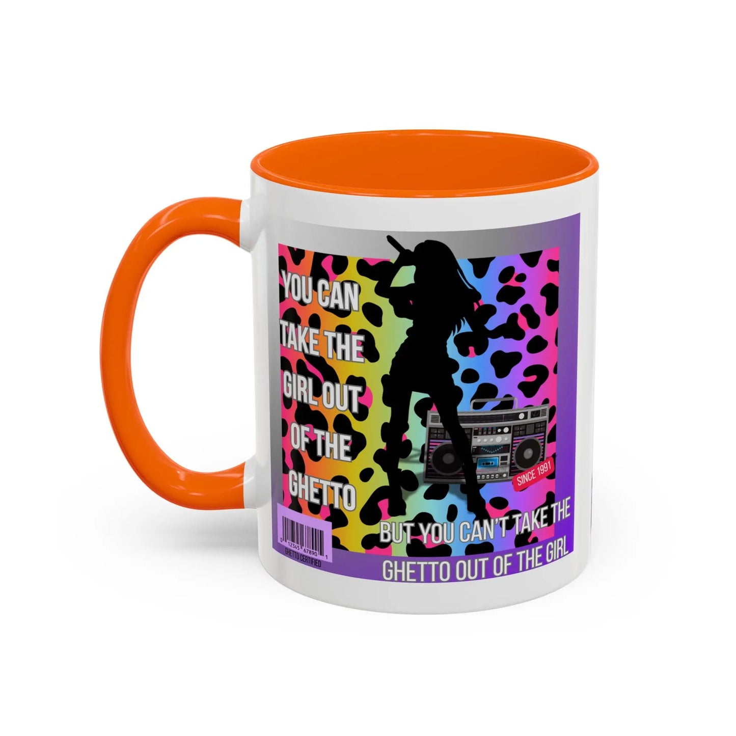Funny Accent Mug, 8 Colors - You Can Take the Girl Out of the Ghetto Mug Printify