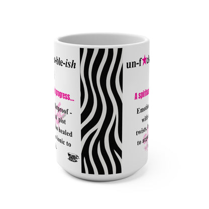 Funny UNF★CKWITHABLE-ISH Rebel Mug, Hot Pink with Definition