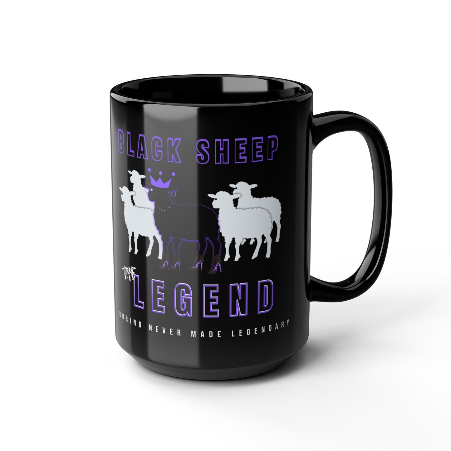 Black Sheep The Legend Mug, Black & Purple Edition