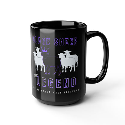 Black Sheep The Legend Mug, Black & Purple Edition