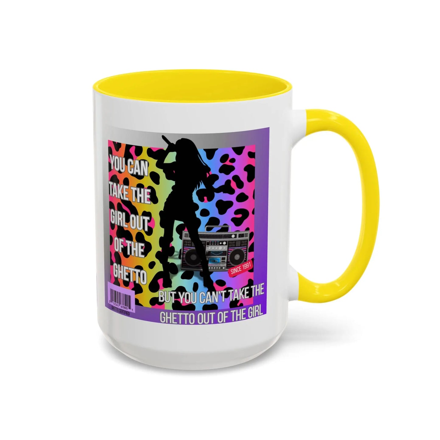 Funny Accent Mug, 8 Colors - You Can Take the Girl Out of the Ghetto Mug Printify