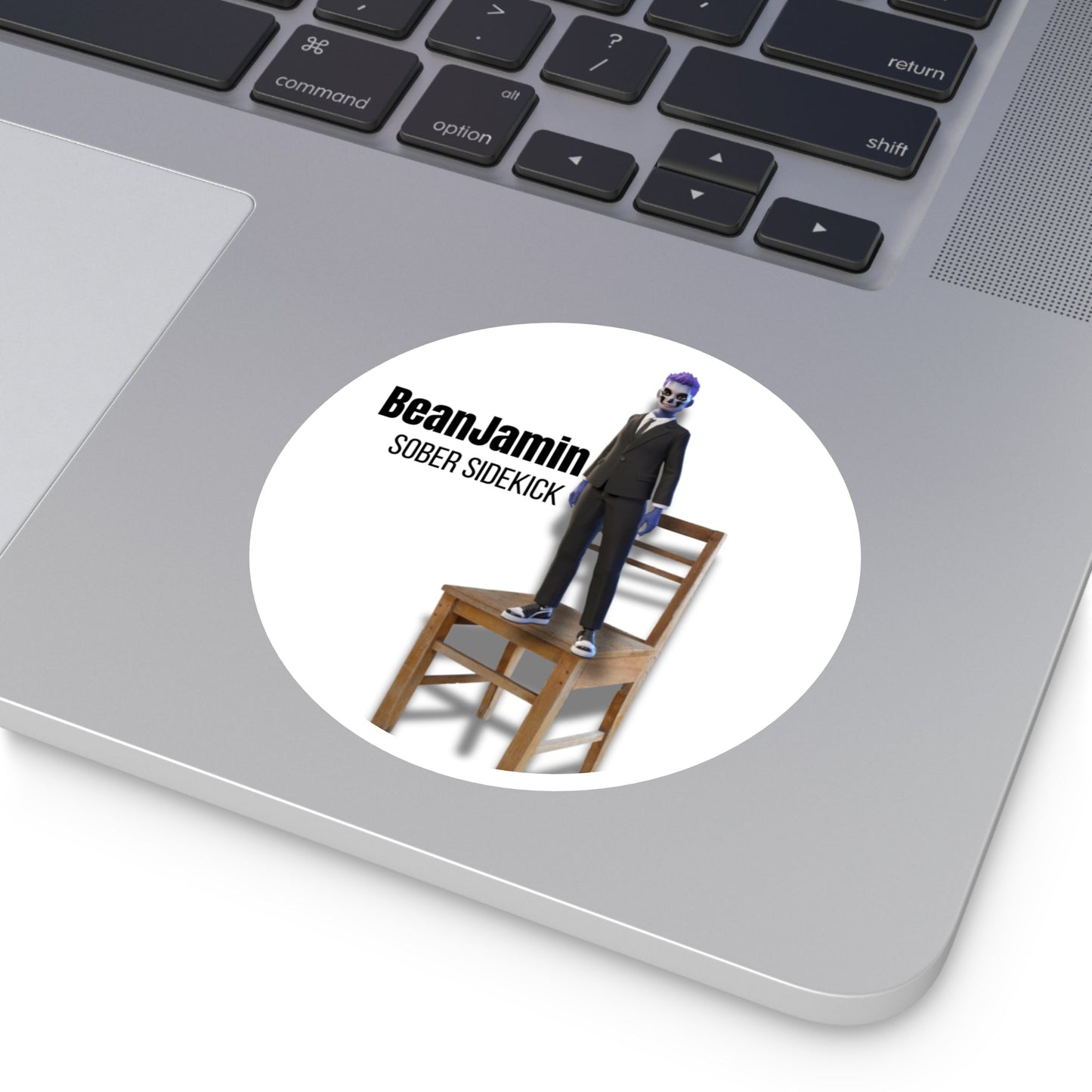 BeanJamin Sober Sidekick Vinyl Sticker Printify