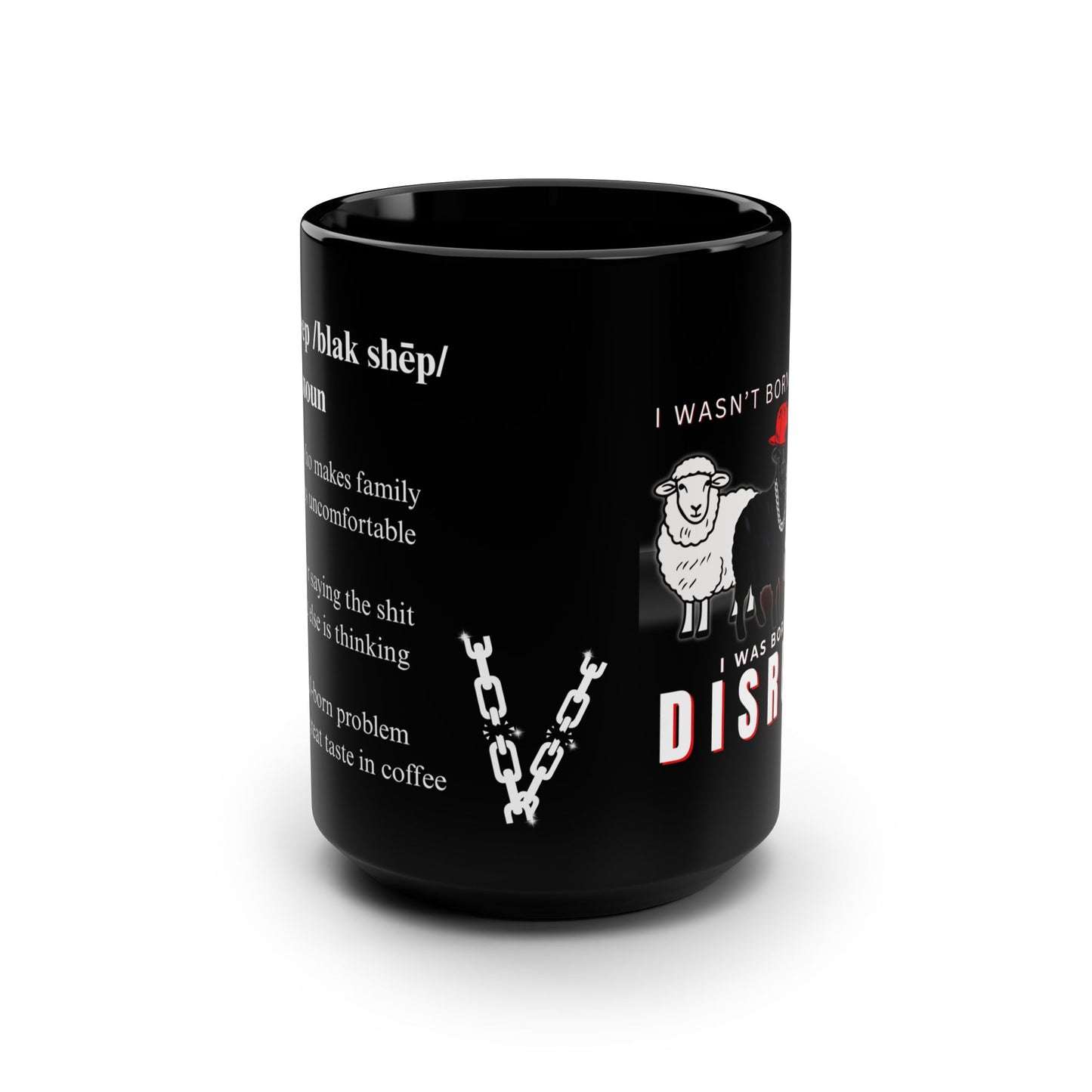 Black Sheep Born to Disrupt Bundle, Streetwear Terry Cloth Hoodie + Mug