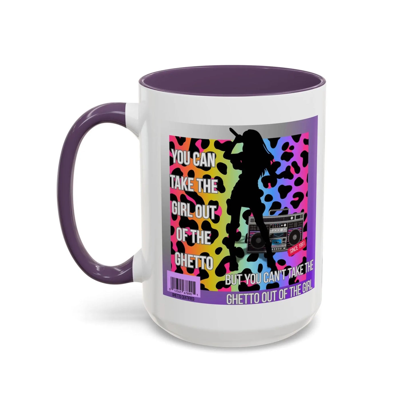 Funny Accent Mug, 8 Colors - You Can Take the Girl Out of the Ghetto Mug Printify