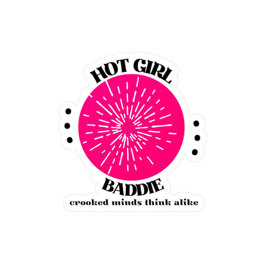 Hot Girl Baddie Vinyl Decal, Trendy Magnet for Self-Expression Printify
