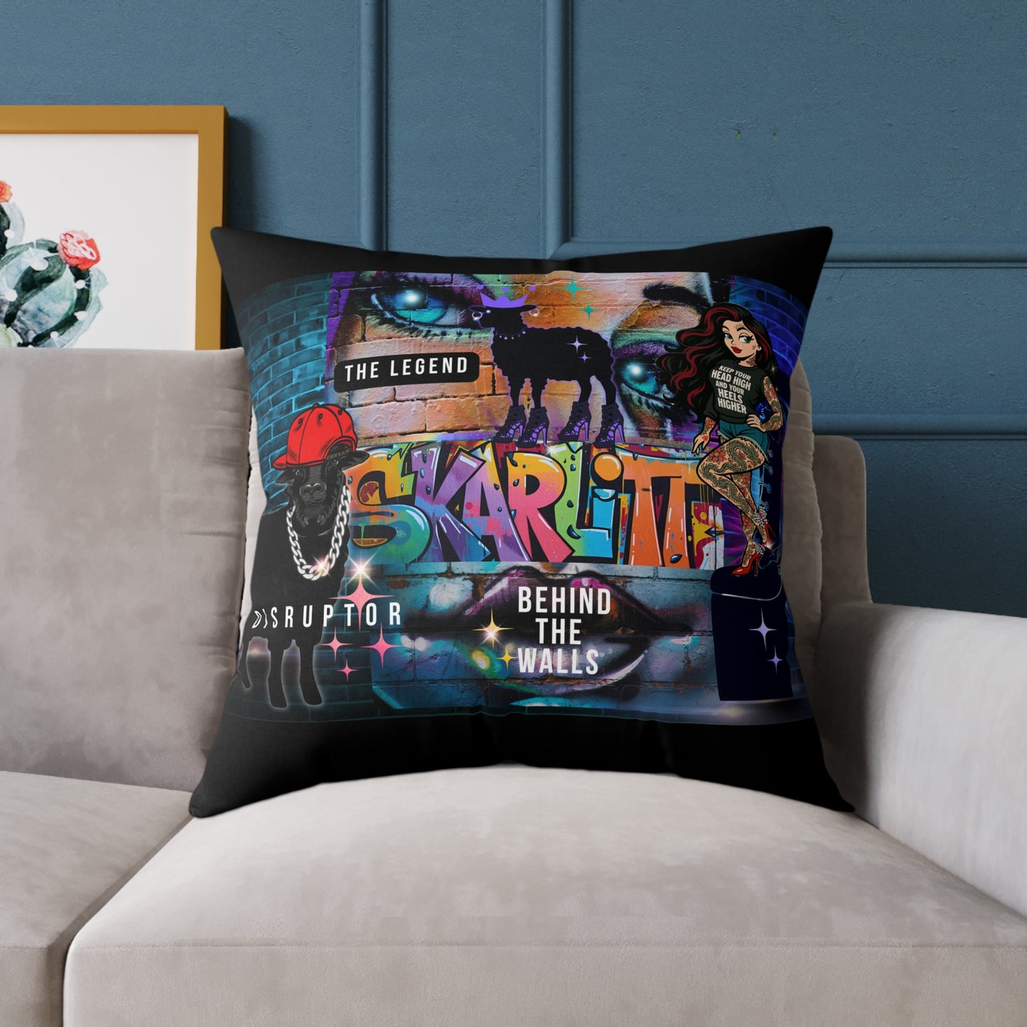 Behind the Walls Throw Pillow, Streetwear Design