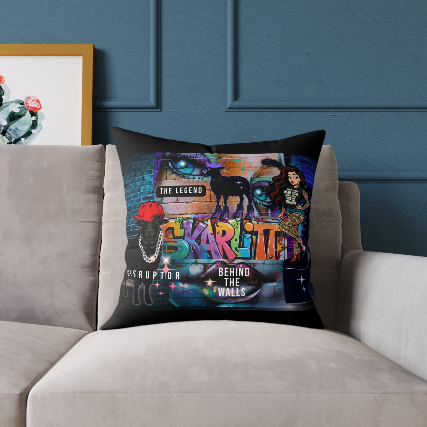 Behind the Walls Throw Pillow, Streetwear Design