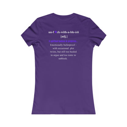 UNF★CKWITHABLE-ISH Women’s Fitted Tee, Spiritual Badass Definition on Back