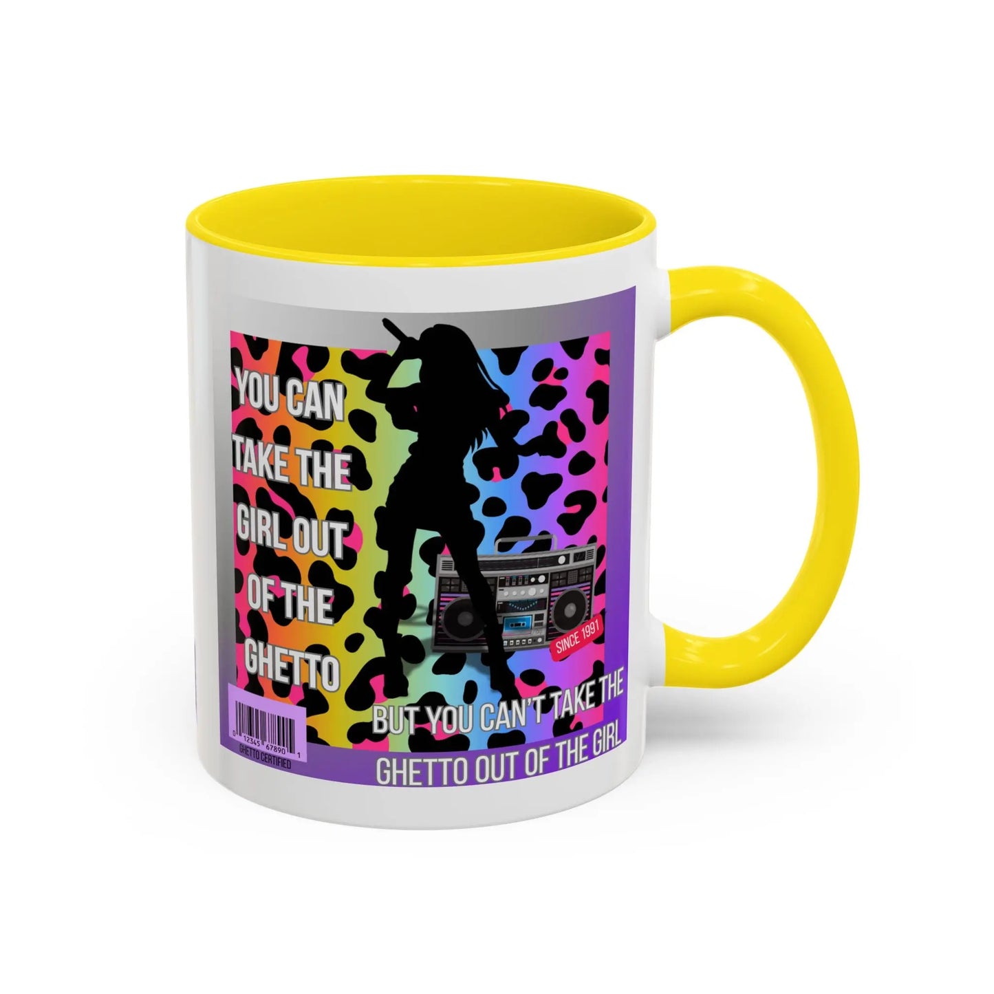 Funny Accent Mug, 8 Colors - You Can Take the Girl Out of the Ghetto Mug Printify