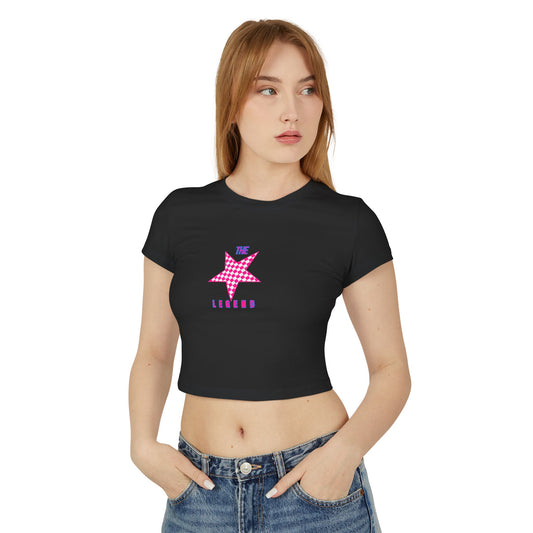 Retro Rebel Women's Baby Tee, Organic Cotton Vintage Graphic Crop Top