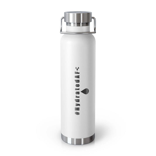 The Bean Lux™ #HydratedAF Custom Copper Vacuum Insulated Water Bottle 22oz, Outdoor Water Bottle, Your Initials Printify