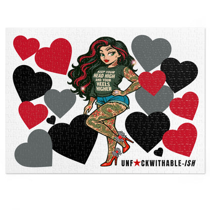 Adult Jigsaw Puzzle, Tattooed Skarlitt, Heart Design