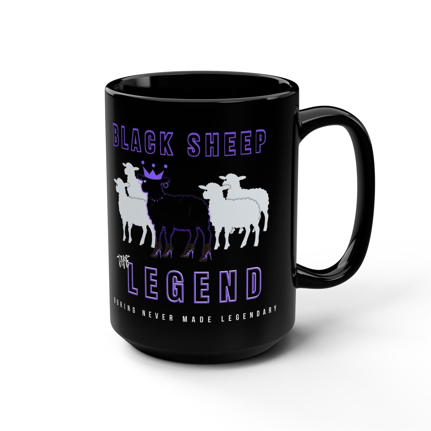 Black Sheep The Legend Mug, Black & Purple Edition
