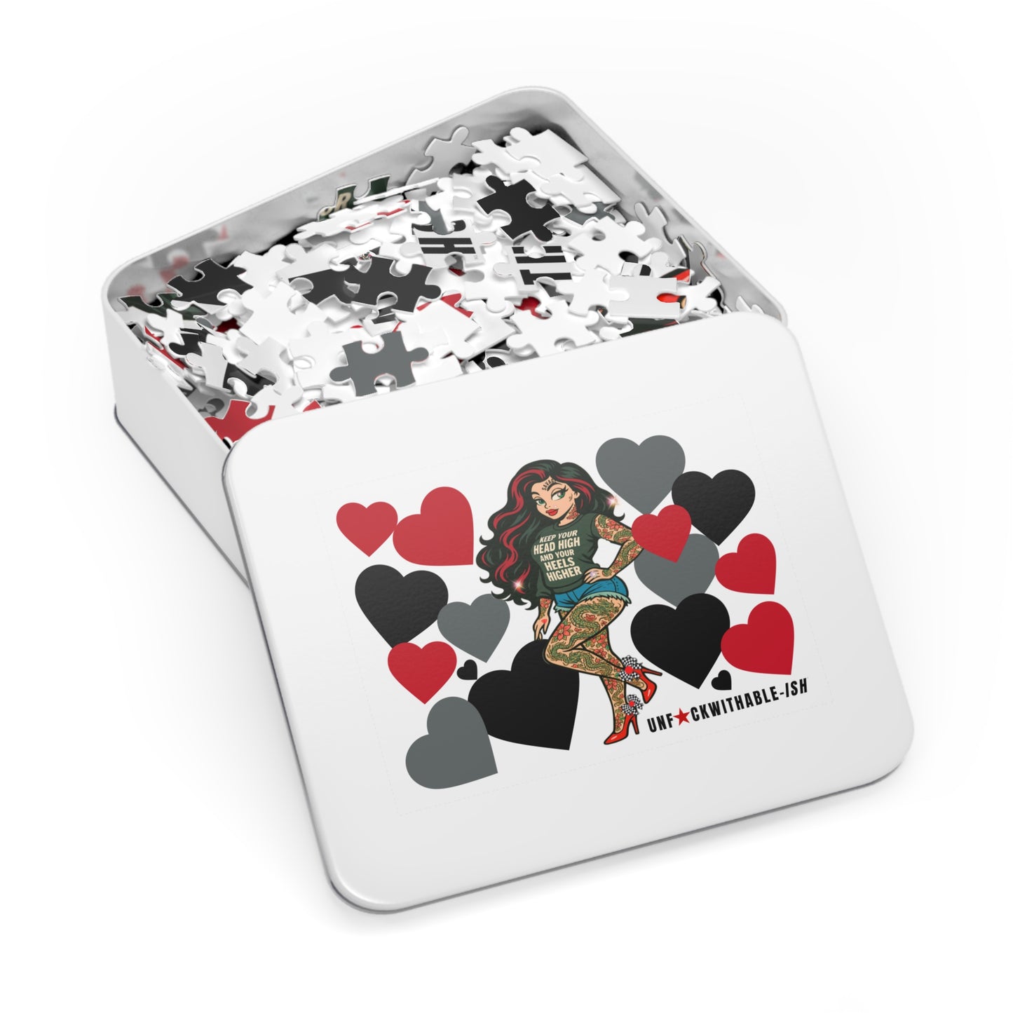 Adult Jigsaw Puzzle, Tattooed Skarlitt, Heart Design