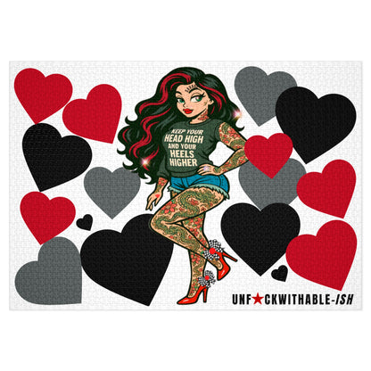 Adult Jigsaw Puzzle, Tattooed Skarlitt, Heart Design