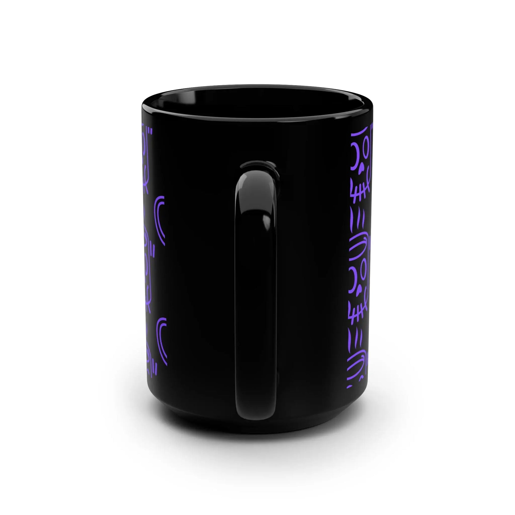 The Bean Grind™ Black Mug, The Bean's Lil Guy Printify