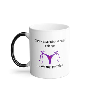 Funny Hidden Message Mug, Sticker On My Panties Printify