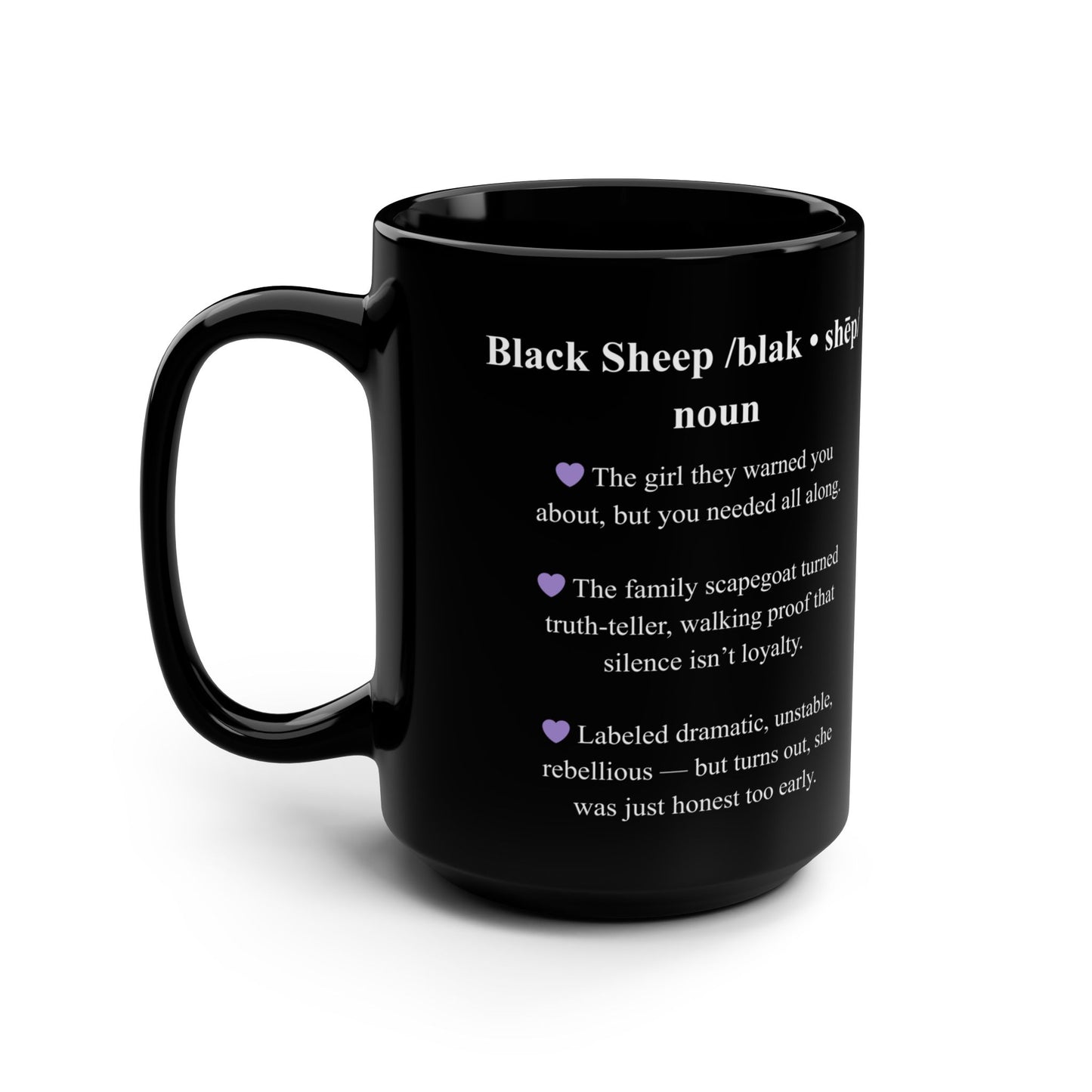 Black Sheep The Legend Mug, Black & Purple Edition