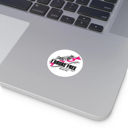 “I Broke Free” Sober Sticker – Hot Pink Recovery Chain Decal Printify