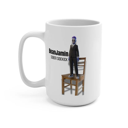 BeanJamin Sober Sidekick Mug – Featuring Our Custom Recovery ChatGPT, by The Bean Grind Printify