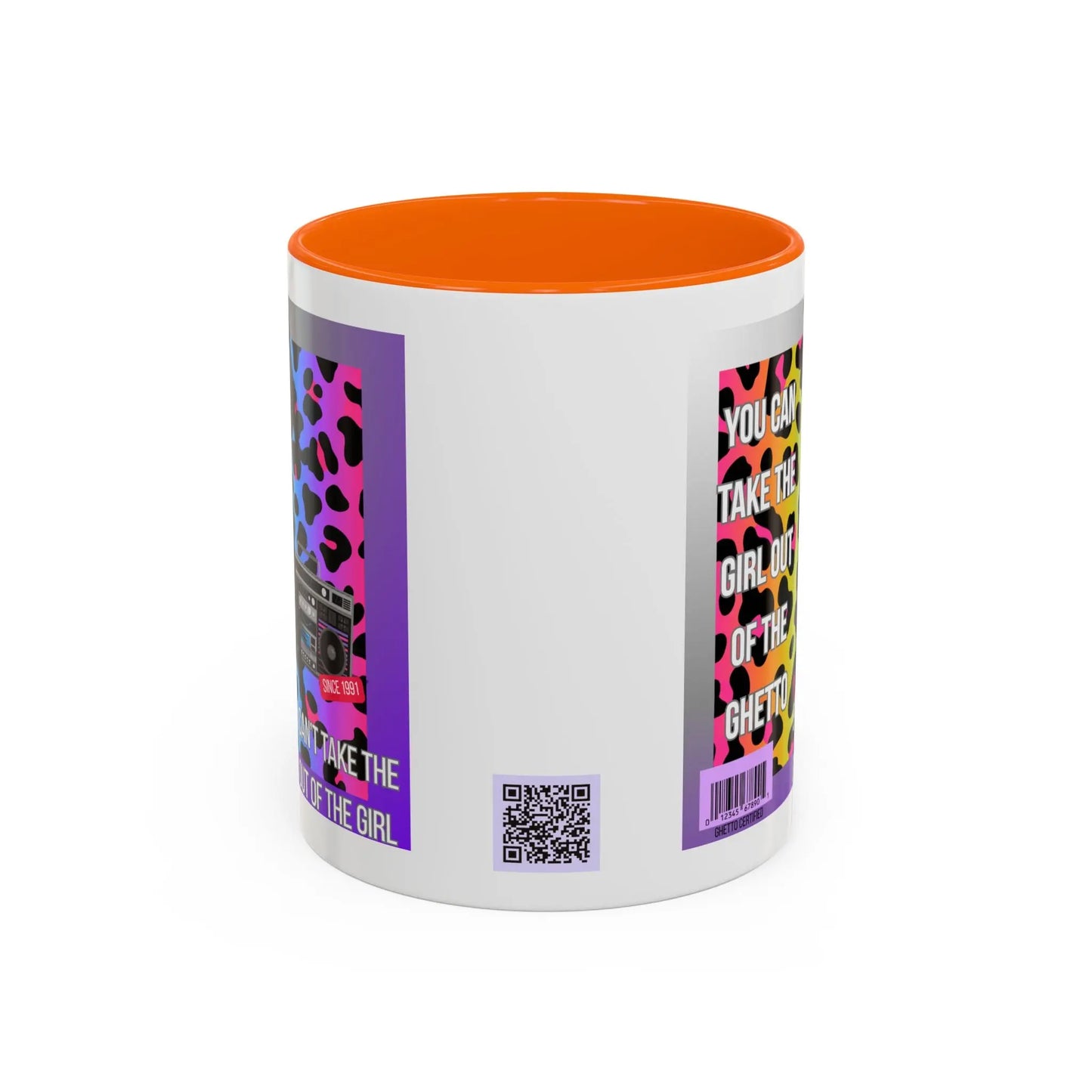 Funny Accent Mug, 8 Colors - You Can Take the Girl Out of the Ghetto Mug Printify