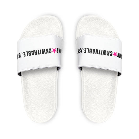 UNF★CKWITHABLE-ISH™ Women’s Slides. Hot-Pink Star Edition