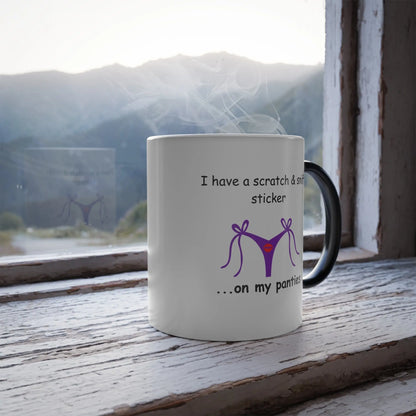 Funny Hidden Message Mug, Sticker On My Panties Printify