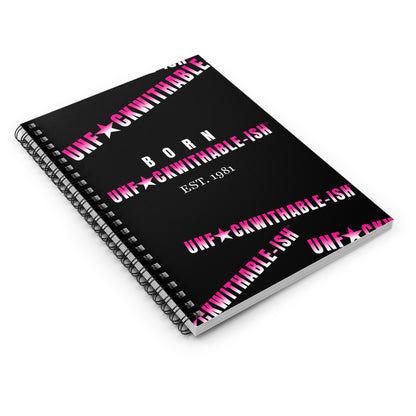 UNF★CKWITHABLE-ISH™ Notebook, Black & Hot Pink Customizable "Est. Year"