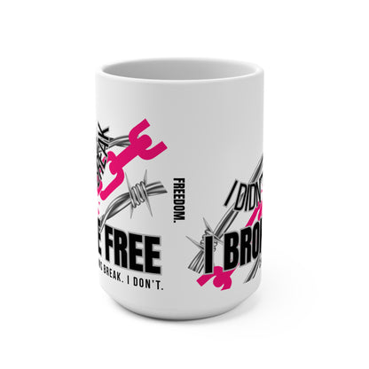Custom Sobriety Mug, Chains Break - Hot Pink Edition + Sober Date