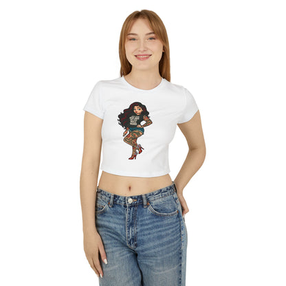 Rebel Tattoo Babe Crop Top Tee – Hold Your Head High, Heels Higher
