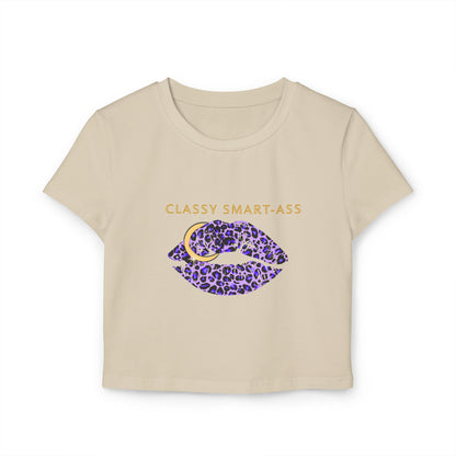 Classy Smart-Ass Women's Cropped Baby Tee Organic Cotton