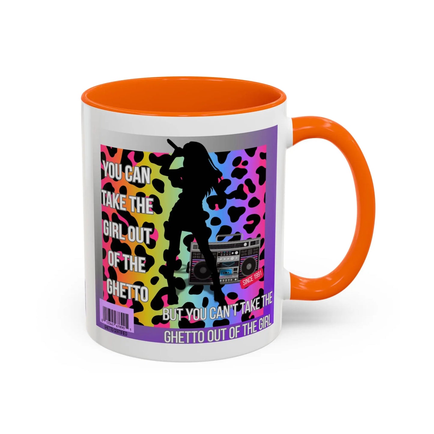 Funny Accent Mug, 8 Colors - You Can Take the Girl Out of the Ghetto Mug Printify