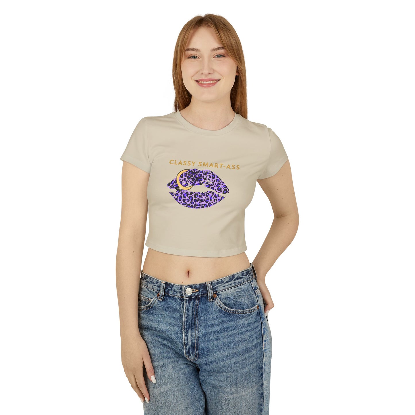 Classy Smart-Ass Women's Cropped Baby Tee Organic Cotton