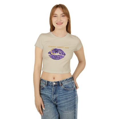 Classy Smart-Ass Women's Cropped Baby Tee Organic Cotton
