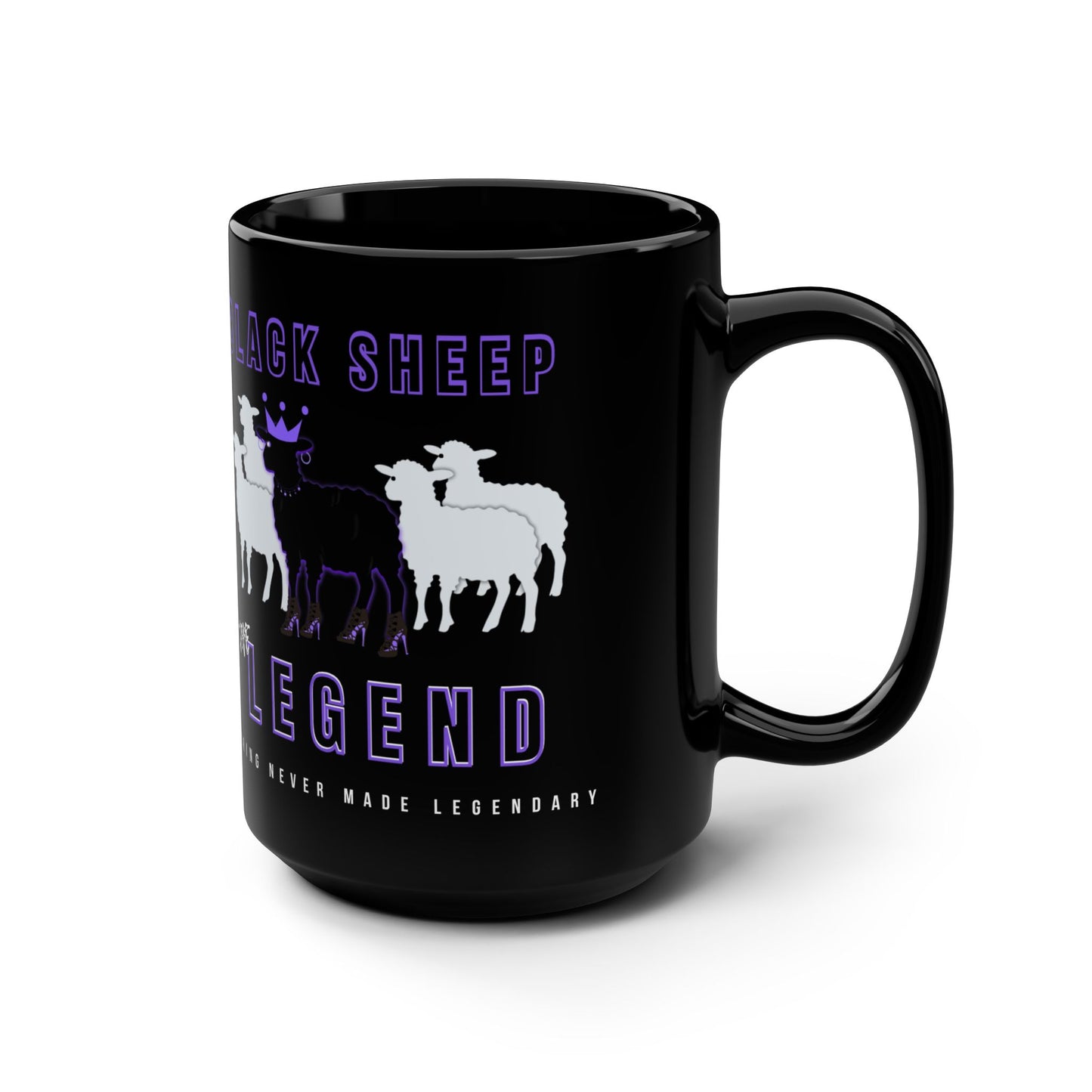 Black Sheep The Legend Mug, Black & Purple Edition