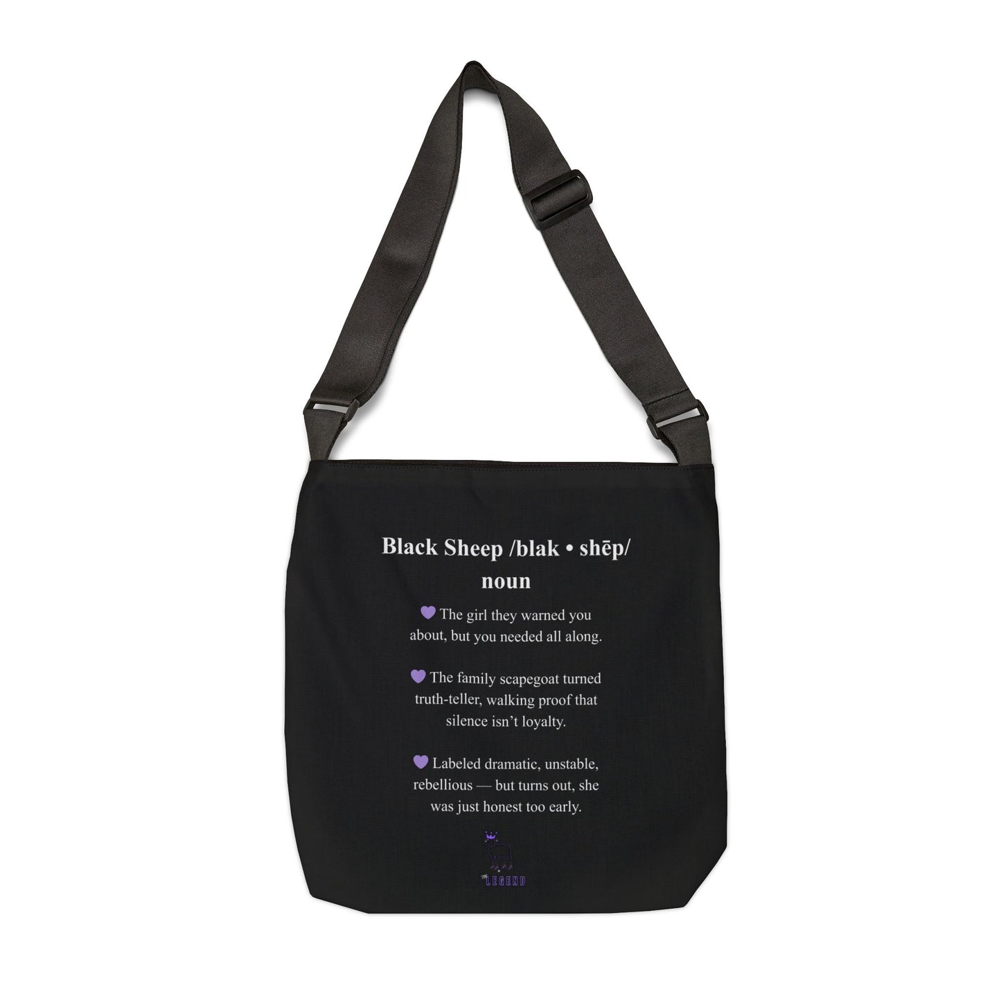 The Legend Black Sheep Adjustable Tote Bag