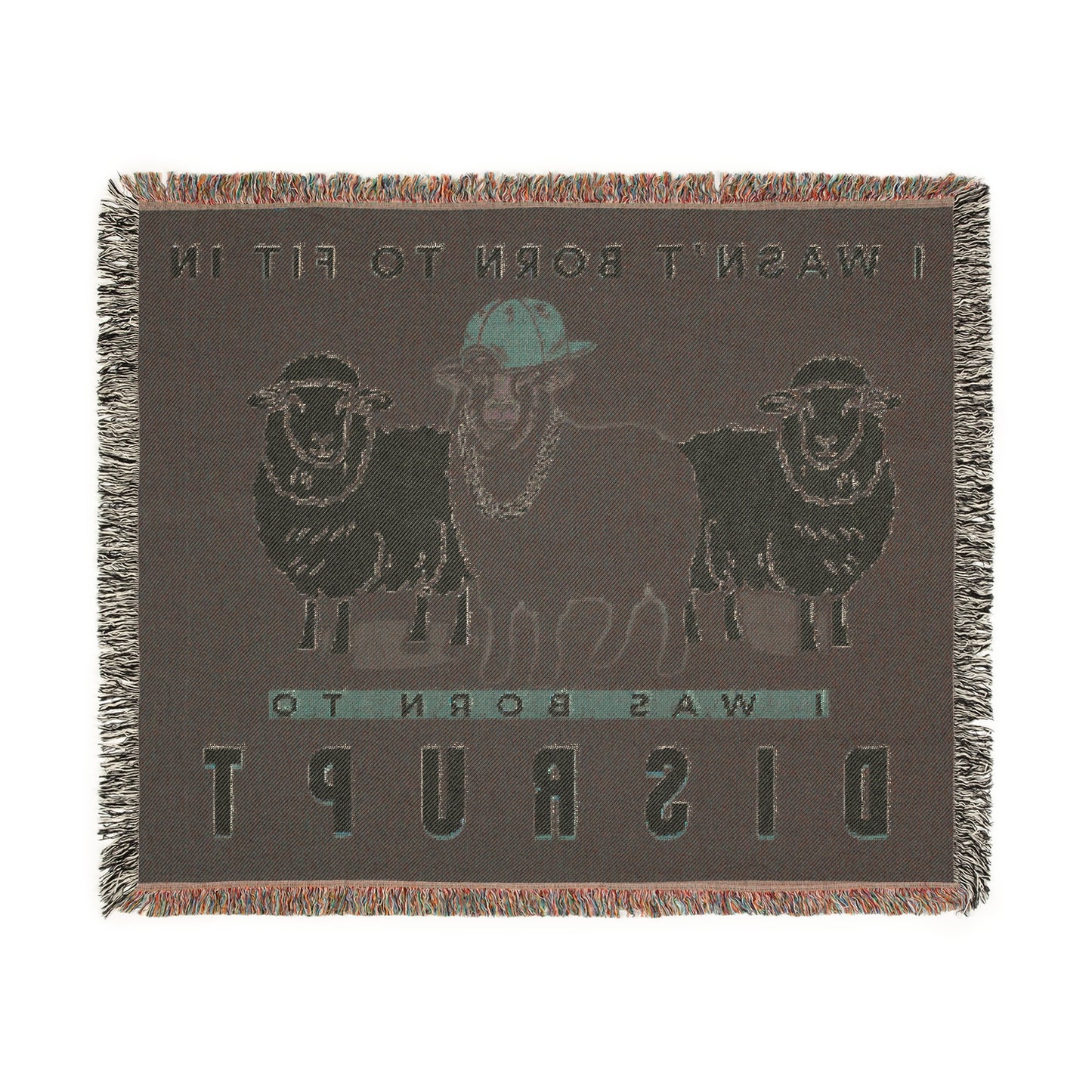 Black Sheep Oversized Woven Blanket 80" x 60" - Born to Disrupt