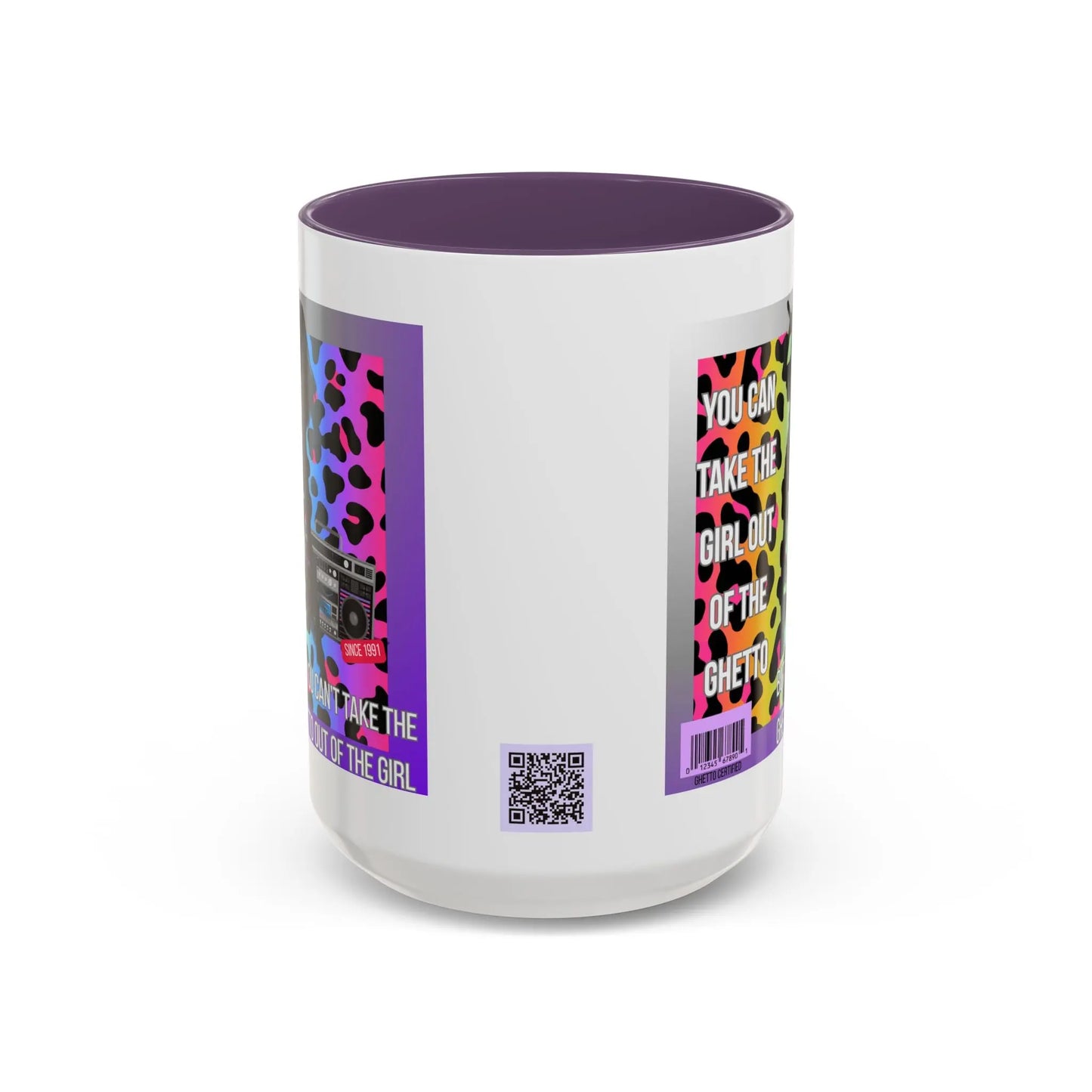 Funny Accent Mug, 8 Colors - You Can Take the Girl Out of the Ghetto Mug Printify